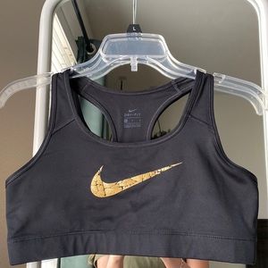 BLACK & GOLD NIKE SPORTS BRA